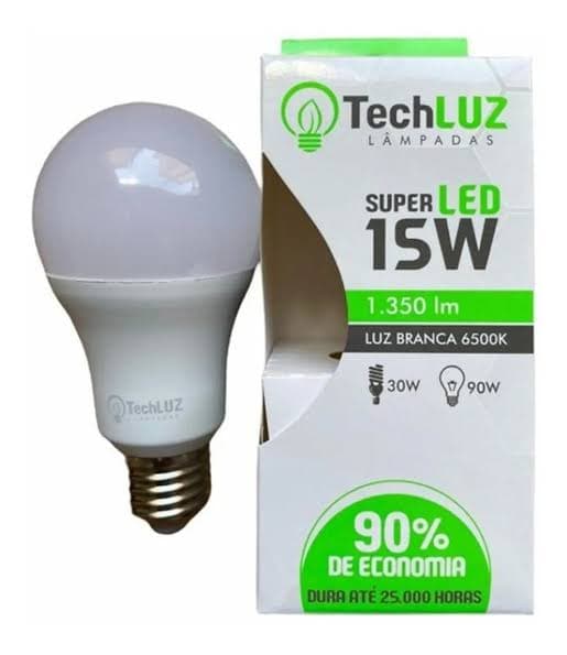 LAMPADA LED BULBO 15W 6500K E27 TECHLUZ