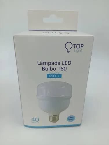 Kit Lâmpada Bulbo Led 40w T80 Branco Frio 6500k Bivolt E27